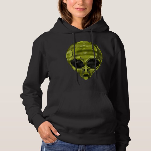 Sudadera Hoodie de la cabeza verde de Alien (Anverso)