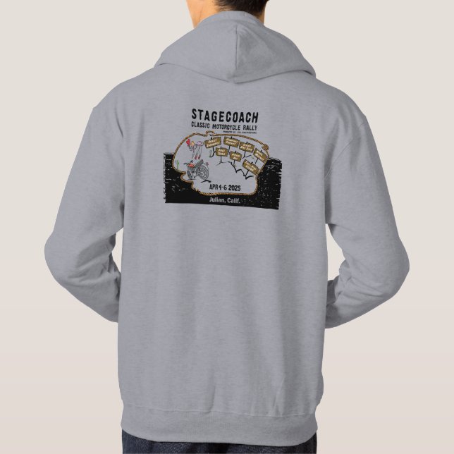 Sudadera Hoodie de la manifestación de motocicleta clásica  (Reverso)