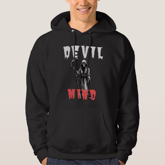 Sudadera Hoodie de la mente del diablo único - Gráfica de E (Anverso)