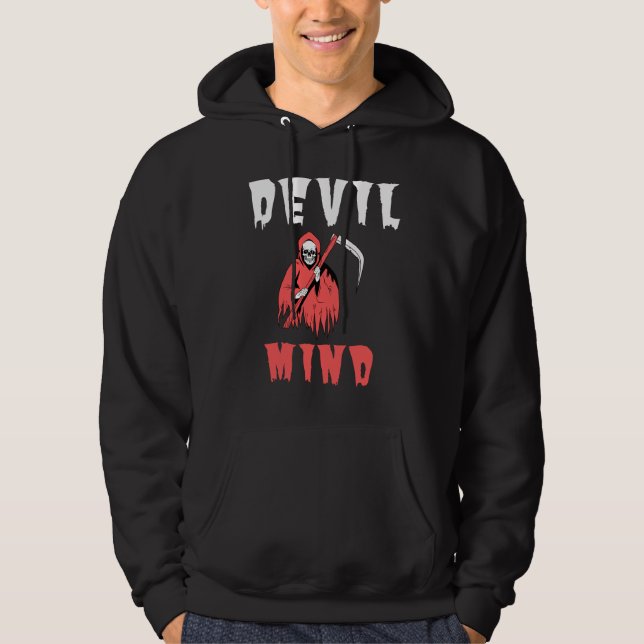 Sudadera Hoodie de la mente del diablo único - Gráfica de E (Anverso)