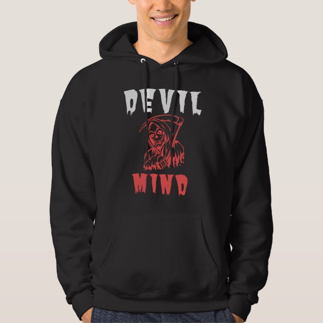 Sudadera Hoodie de la mente del diablo único - Gráfica de E (Anverso)