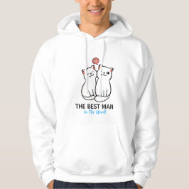Sudadera Hoodie de la Pareja de Ilustracion Gato Rosa y Azu