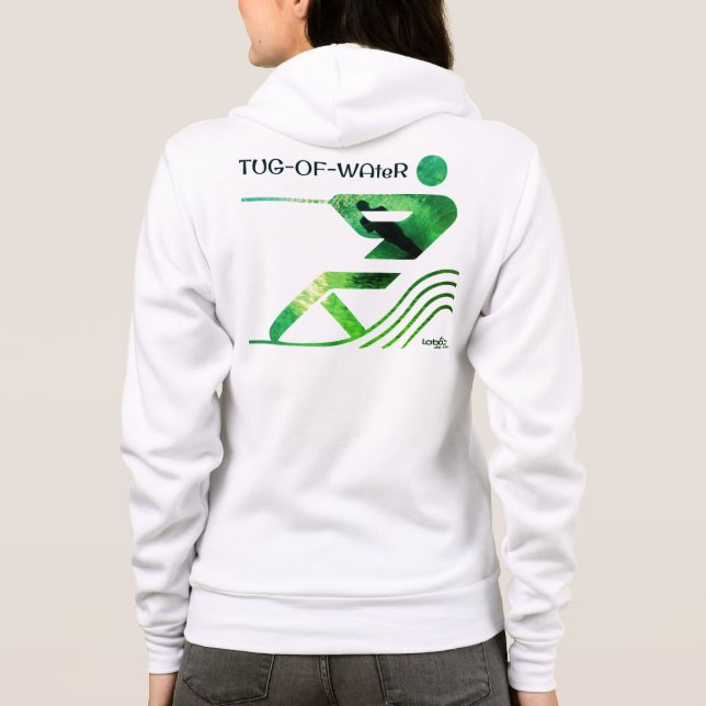 Sudadera Hoodie de las damas de agua tugofwater WhiteGreen  (Reverso)