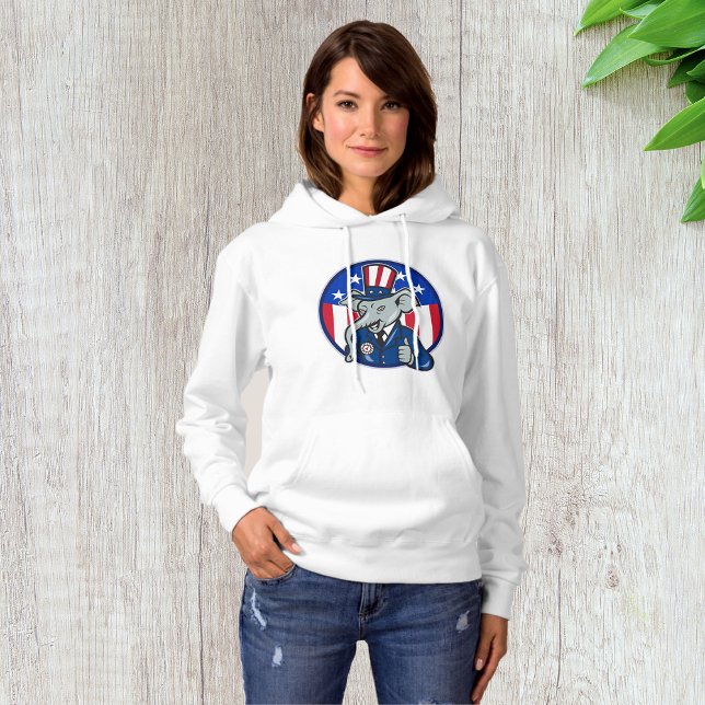 Sudadera Hoodie de las mujeres elefantes republicanas (Subido por el creador)