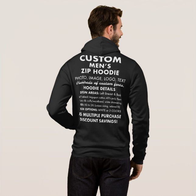 Sudadera Hoodie de látigo completo negro personalizado del  (Reverso completo)