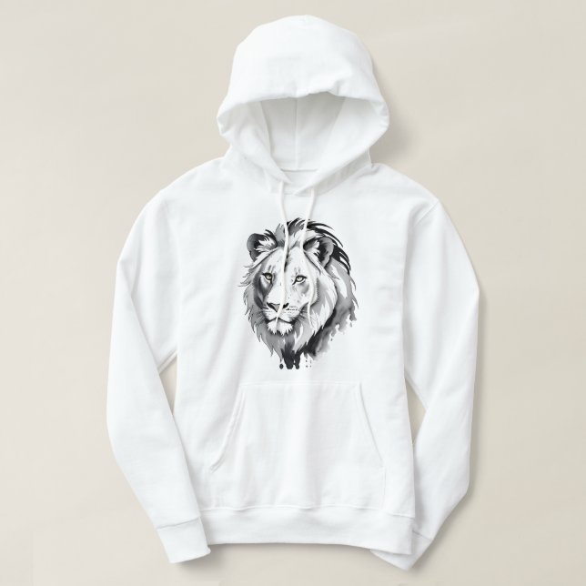 Sudadera Hoodie de león masculino (Diseño del anverso)