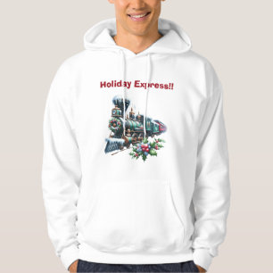 Sudadera Hoodie de los camisetas-hombres - Tren navideño na