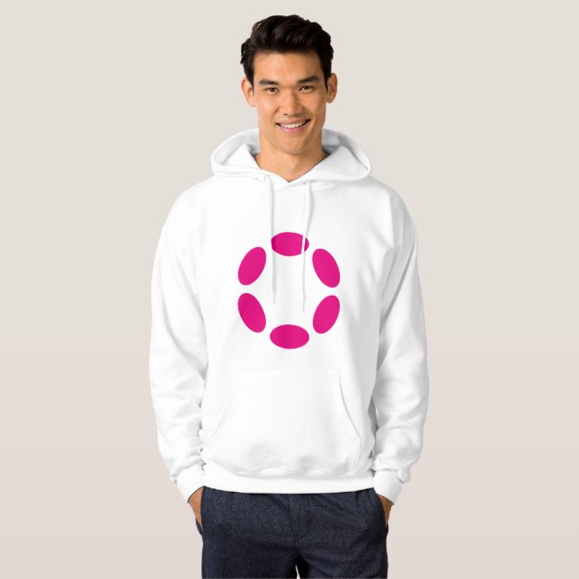 Sudadera Hoodie de los hombres simple y rosado (Anverso completo)