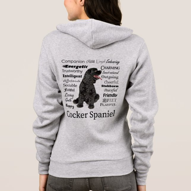 Sudadera Hoodie de los trazos de Cocker Spaniel (Reverso)