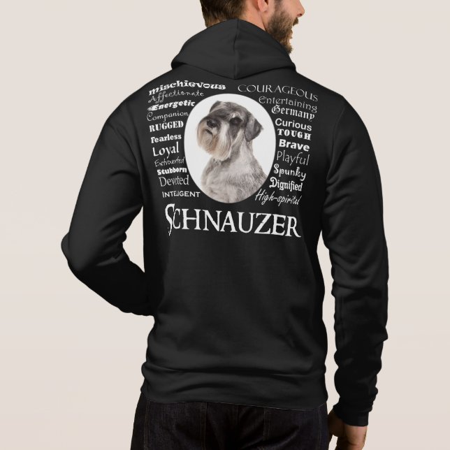 Sudadera Hoodie de los trazos de Schnauzer (Reverso)