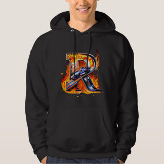 Sudadera Hoodie de motociclista "Flaming 'R'"