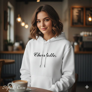 Sudadera Hoodie de nombre personalizado clásico para mujere