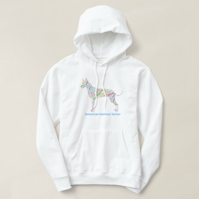 Sudadera Hoodie de nube de palabras sin pelo de Estados Uni (Diseño del anverso)