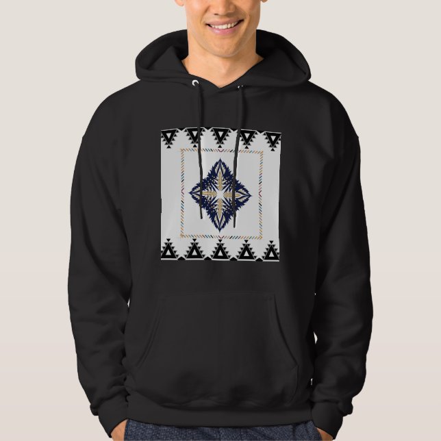 Sudadera Hoodie de patrón geométrico (Anverso)