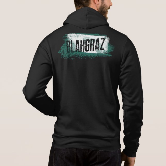Sudadera Hoodie de pincel verde y blanco de Blakgraz (Reverso)