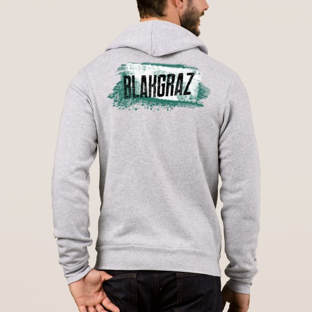 Sudadera Hoodie de pincel verde y blanco de Blakgraz (Reverso)