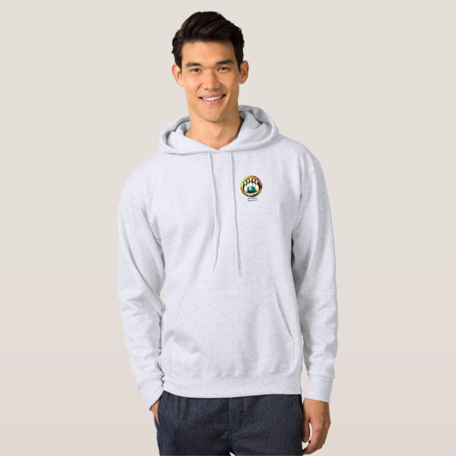 Sudadera Hoodie de pulamante de la carta NEGRA de los hombr (Anverso completo)