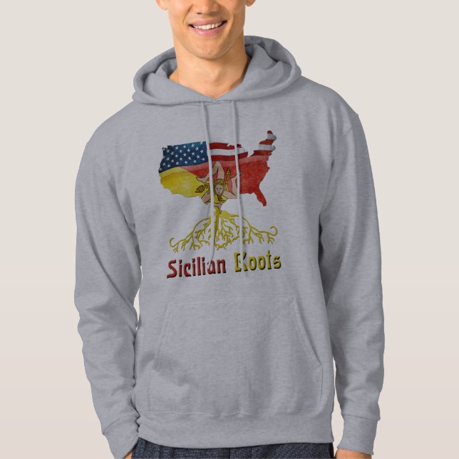 Sudadera Hoodie de raíces sicilianas norteamericanas (Anverso)
