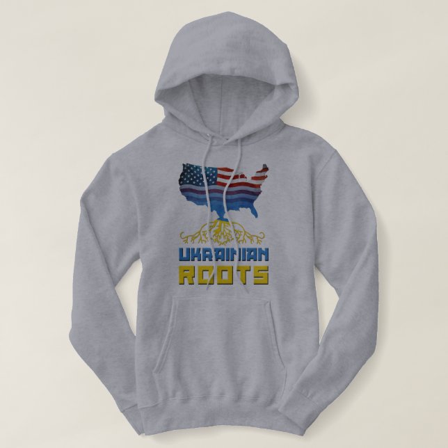 Sudadera Hoodie de raíces ucranianas norteamericanas (Diseño del anverso)