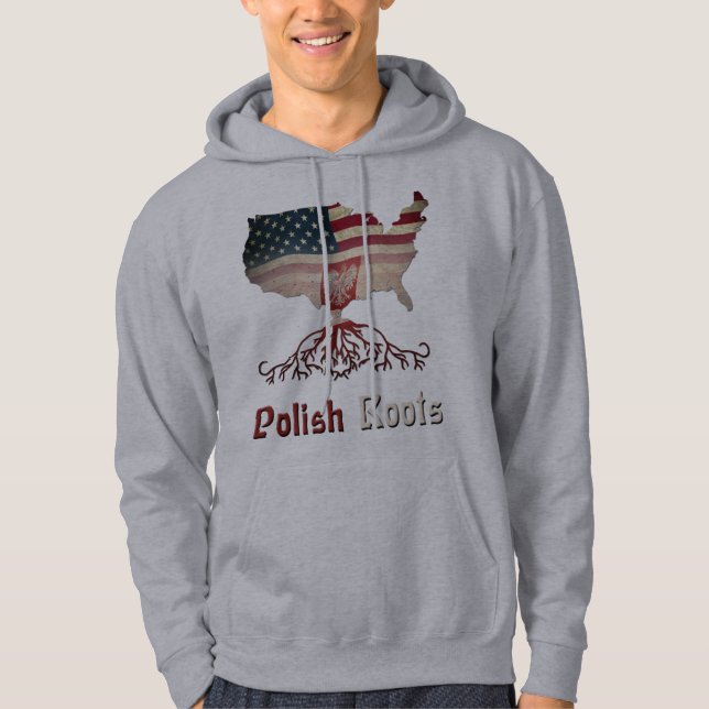 Sudadera Hoodie de raíz polaca estadounidense (Anverso)