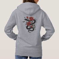 Hoodie de serpientes y Rosas - Diseño floral gótic