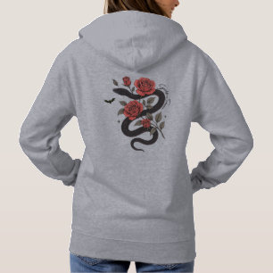 Sudadera Hoodie de serpientes y Rosas - Diseño floral gótic