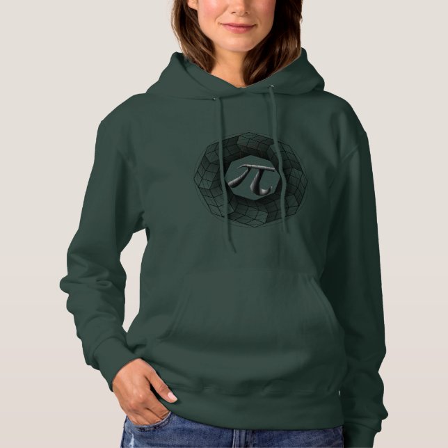 Sudadera Hoodie De Símbolo De Ilusión Geométrica Pi (Anverso)