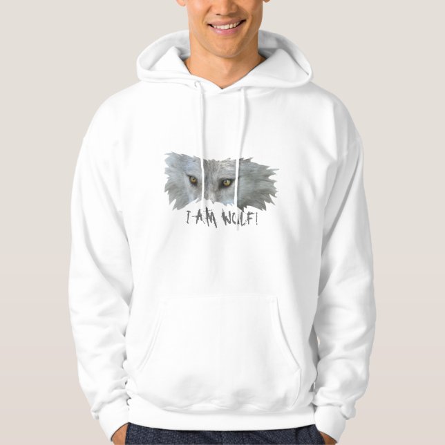 Sudadera Hoodie de vida silvestre GRY WOLF EYES (Anverso)