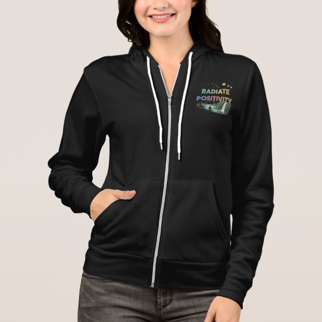 Sudadera Hoodie de Zip completa "Radiate Positive". Camiset (Anverso)