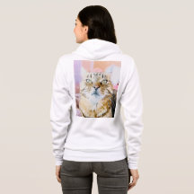 Hoodie de zip de gato de moda - Estilo de línea en