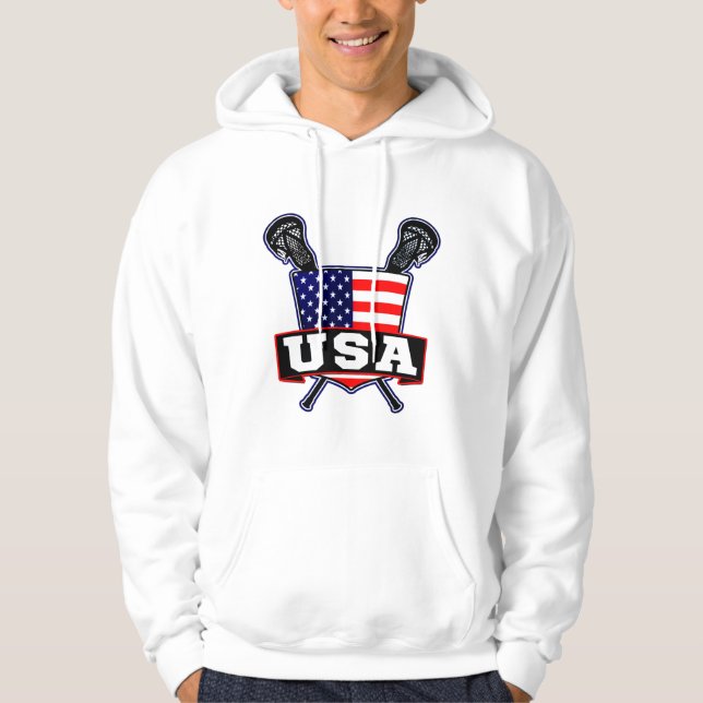 Sudadera Hoodie del logotipo de Lacrosse americano (Anverso)