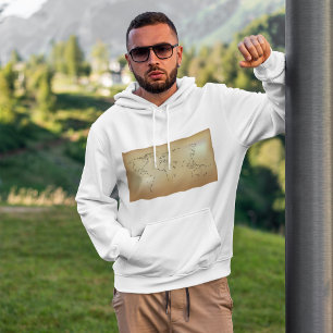 Sudadera Hoodie del mapa del mundo antiguo