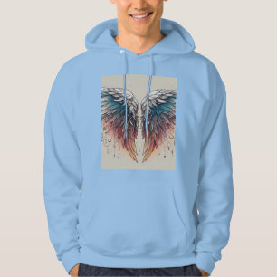 Sudadera Hoodie del tatuaje del ala futurista
