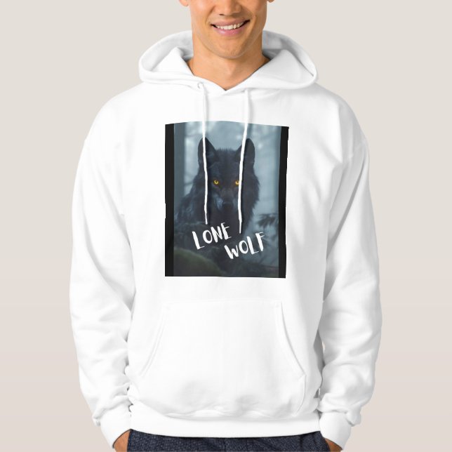 Sudadera Hoodie(diseño de lobo solitario) (Anverso)