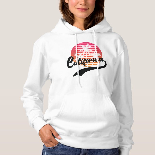Sudadera Hoodie femenina de la Retro de California Blanca (Anverso)