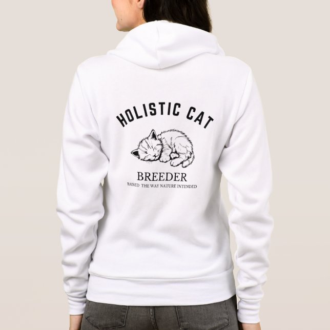 Sudadera Hoodie, ganadera holística de gatos - capucha de m (Reverso)