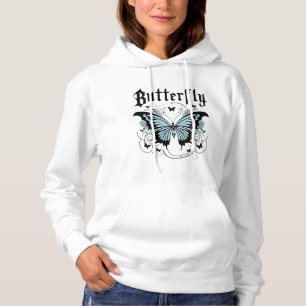 Sudadera Hoodie, gótica mariposa gráfica