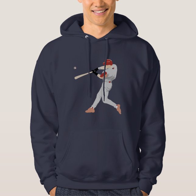 Sudadera Hoodie, jugador de béisbol (Anverso)