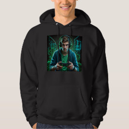 Sudadera Hoodie masculina de gamer futurista - Neon Tech-