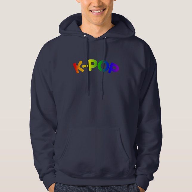 Sudadera Hoodie masculino del K-Pop arcoiris (Anverso)