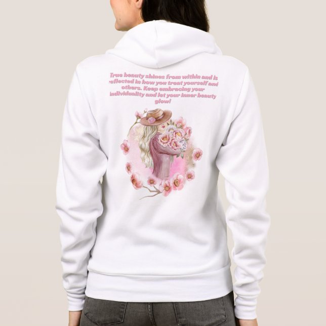 Sudadera Hoodie motivacional de la silueta de danza rosa (Reverso)