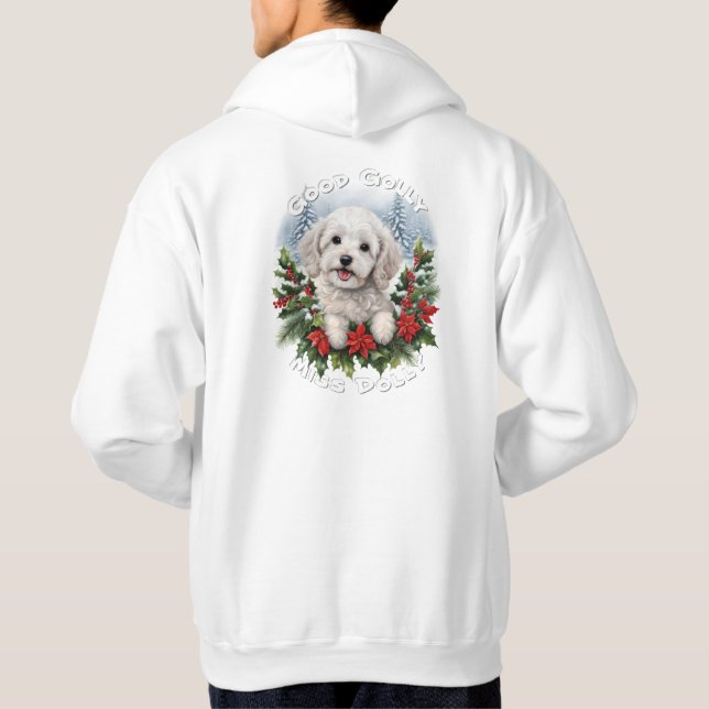 Sudadera Hoodie, Navidades de cachorros de Cockapoo (Reverso)
