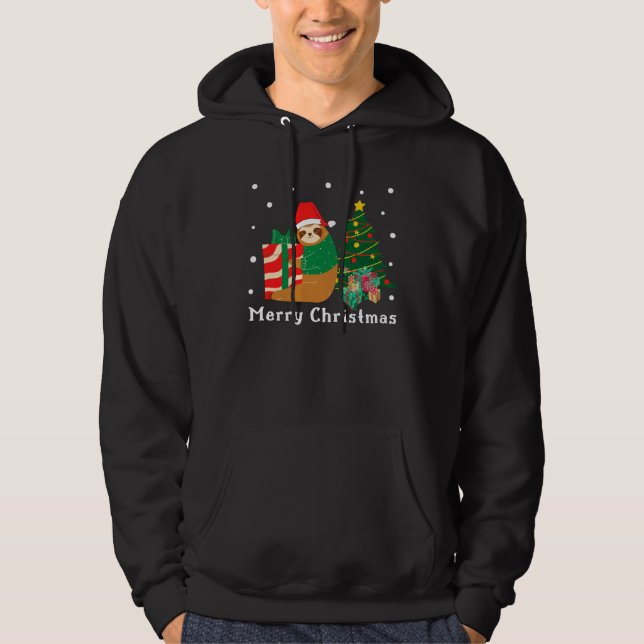 Sudadera Hoodie, Navidades de Merry Christmas Sloth (Anverso)
