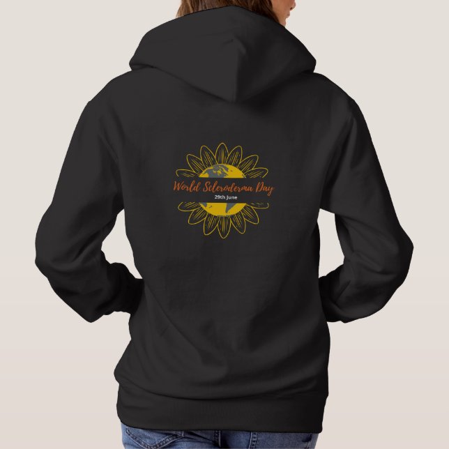 Sudadera Hoodie negra de las mujeres - Día Mundial de la Es (Reverso)
