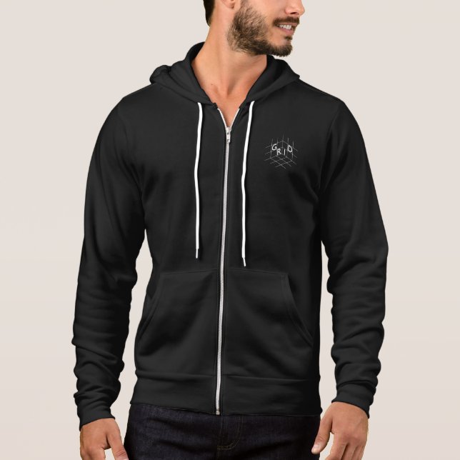 Sudadera Hoodie negro con logotipo blanco (Anverso)