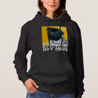 Hoodie negro de texto y foto personalizada