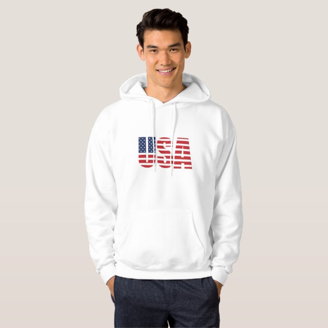 Sudadera Hoodie patriótico del amante de la pulpa masculino (Anverso completo)