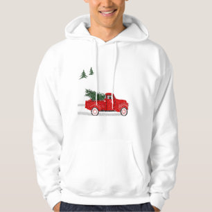 Sudadera Hoodie, Pequeño Camión Rojo Con Árbol De Navida