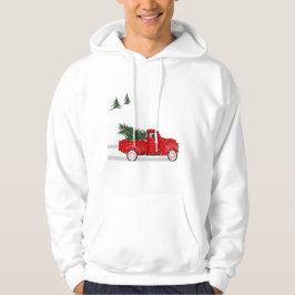 Sudadera Hoodie, Pequeño Camión Rojo Con Árbol De Navidad