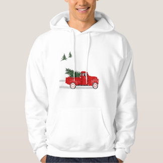 Sudadera Hoodie, Pequeño Camión Rojo Con Árbol De Navidad